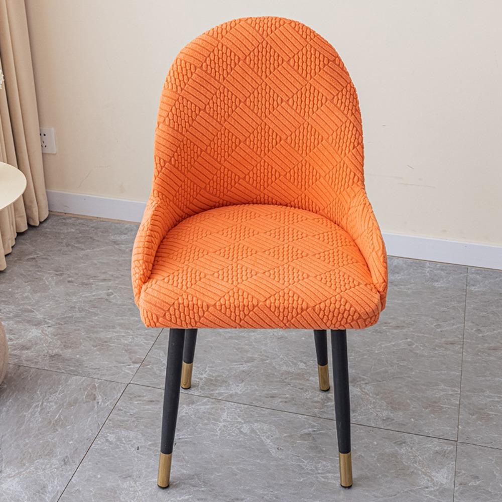 Elastic Stretch Curved Armchair Slipcover Knitted Patterned Solid Colour Chair Cover Non-slip Washable Armchair Cover