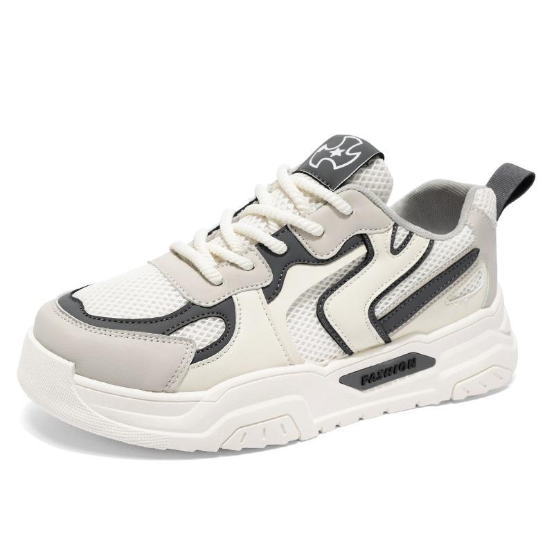Autumn Men's Shoes New Breathable Mesh White Shoes Trendy Versatile Platform Sports Shoes Casual Board Shoes Trendy Shoes