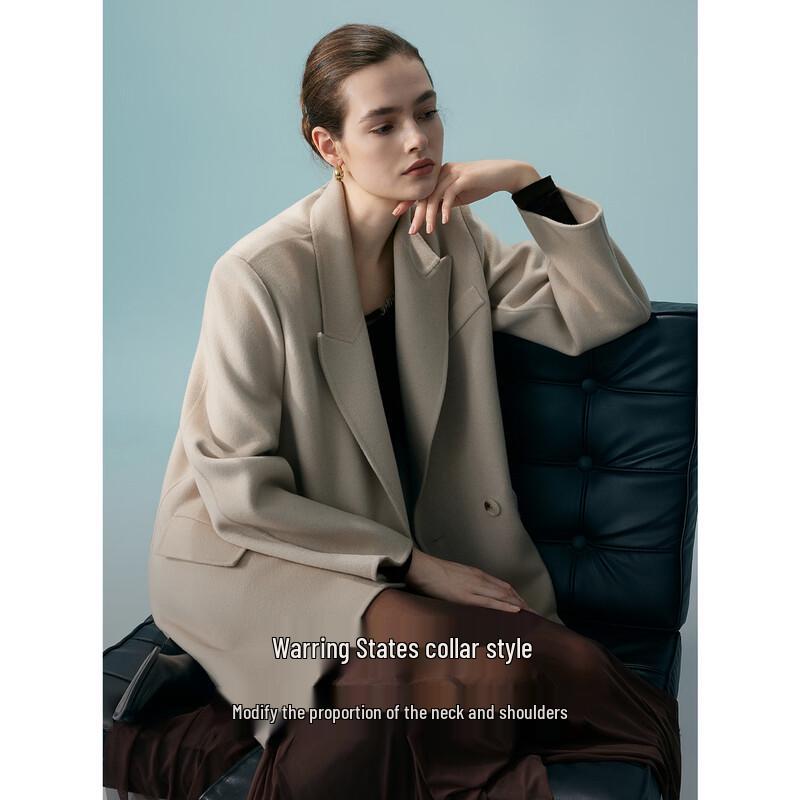 ELLE Cashmere Blend Wool Blazer Coat