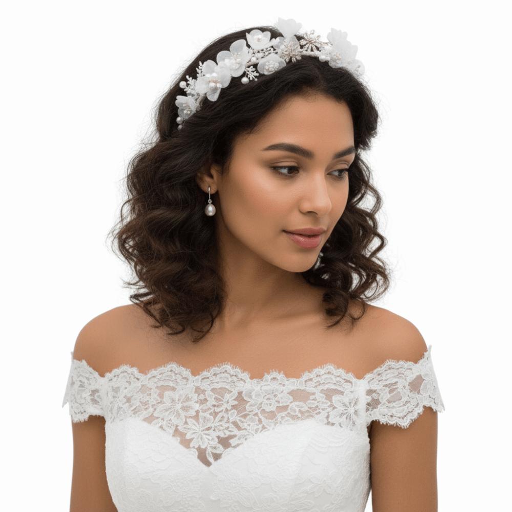 White Photography Headband Flower Wedding Hair Accessories Temperament Bride Headdress  Women