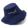 Solid color washed rough edge bucket hat foldable soft top basin hat ladies beach sun hat fashionable versatile beach hat