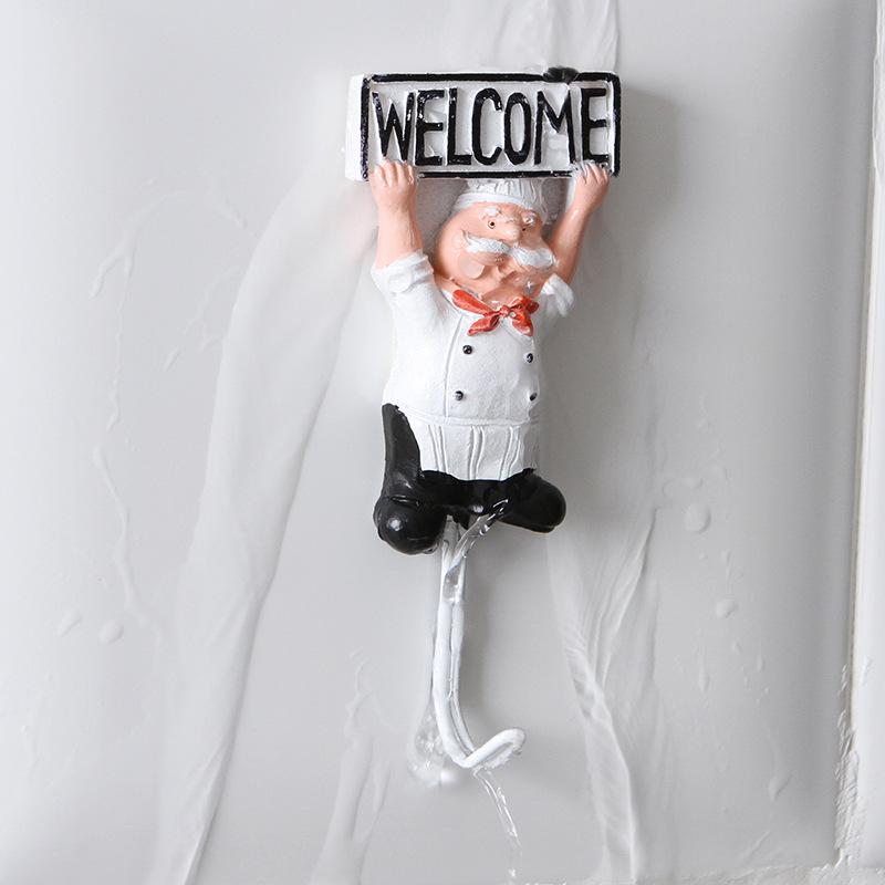 Resin Stainless Steel Adhesive Hooks - Nail-Free, Traceless, and Strong for Kitchen and Door Use.