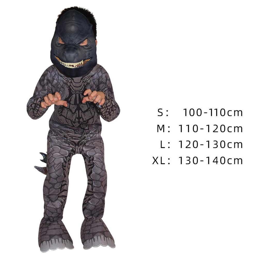 

Dinosaurs Mask Costumes Jumpsuit Cosplay Animal Monster Dragon Halloween Dress Up Party Bodysuit Suit for Boys Girls Gifts 130-140cm