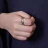Adjustable Open Ring Men Women Vintage Copper Design Retro Taoist Style Statement Jewelry