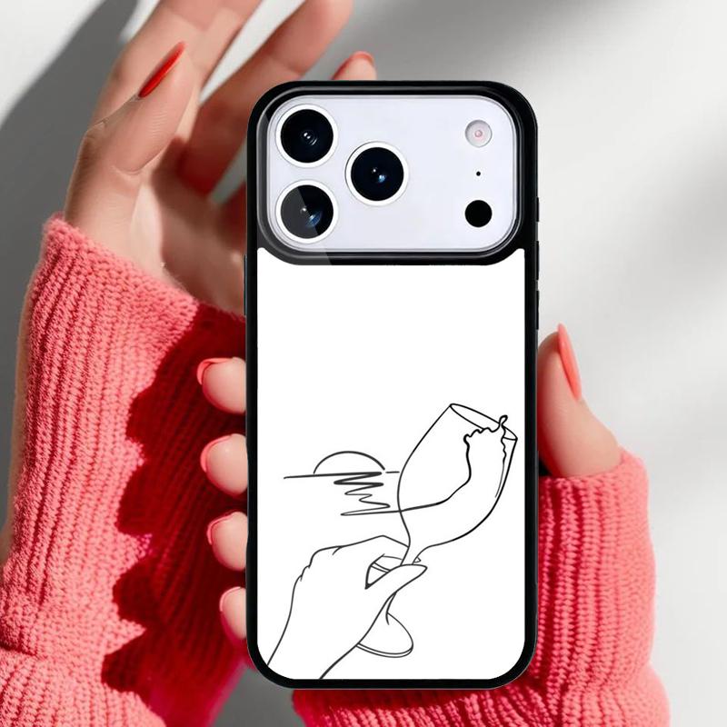 Rotwein Glas Handyhülle für iPhone 17 Air 16e 15 14 13 Pro Max Rückseite für 12 11 Pro Coque