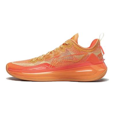 Li Ning Liren 3 V2 Abendrot Flach Leichtgewicht Rückprall Niedriger Schaft Basketballschuhe Herren Orange ABAT057-5
