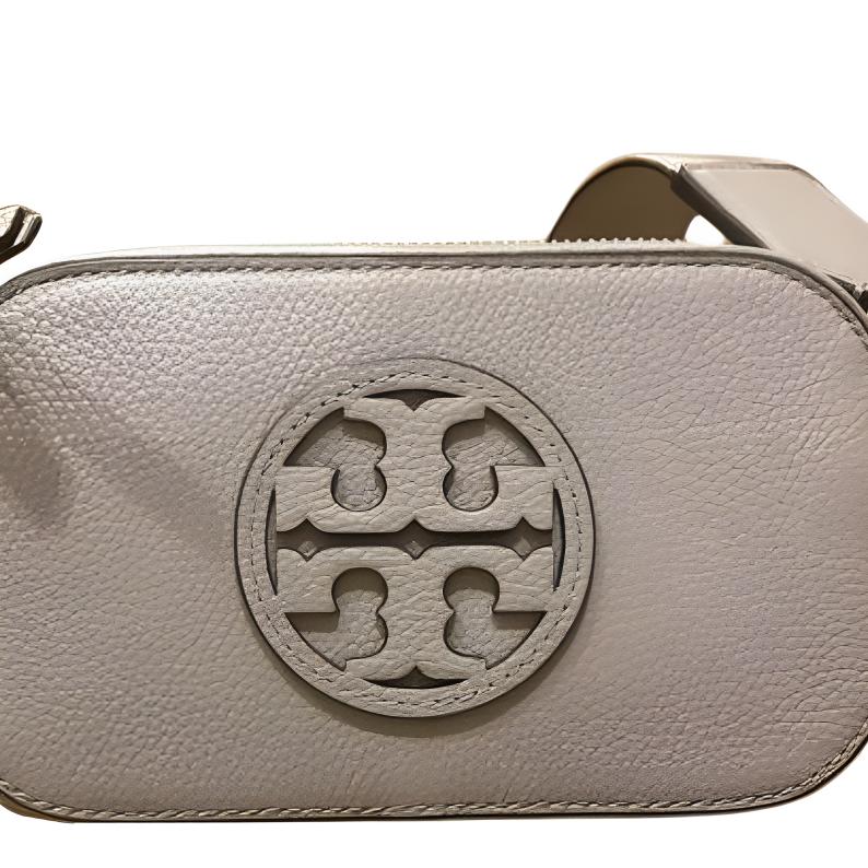 Tory Burch Miller Logo Hardware Pebbled Leather Camera Bag Crossbody Shoulder Bag Mini Women bags Clay-Gray 171955-200