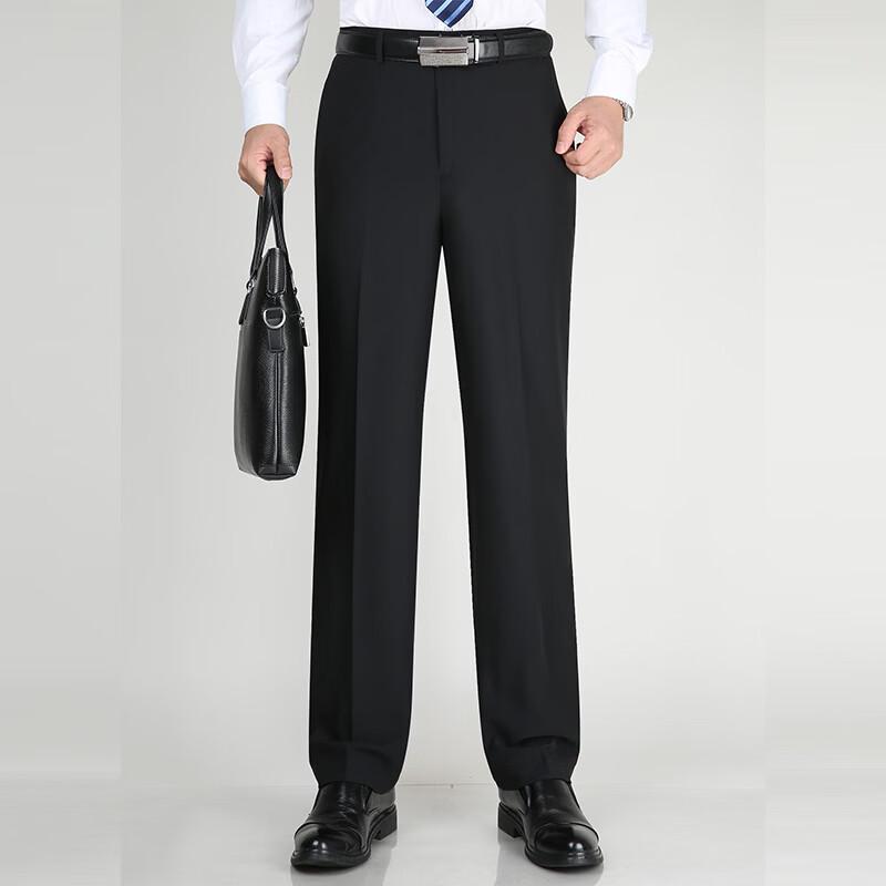 Men's Silk Blend Straight Fit Dress Pants