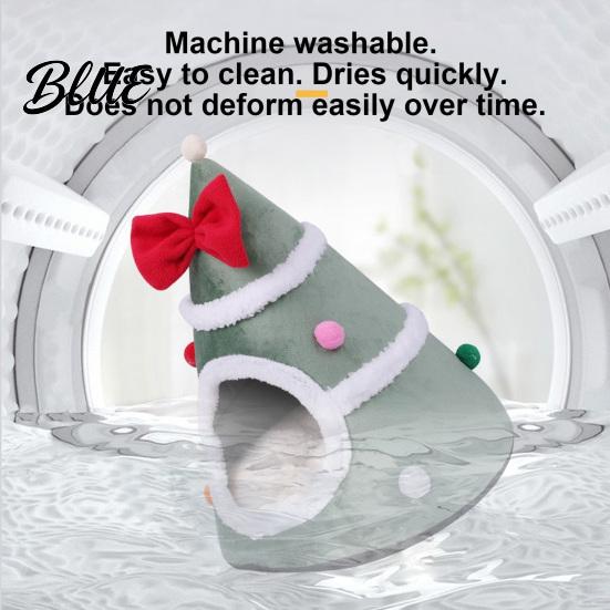 Soft Cat Cave for Winter Christmas Tree Bed, Plush Bed with Removable Cushion, Non-slip Cozy Pet Bottom, House Indoor Cats Kittens Holiday Decoration