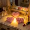 Silicone Heart Shape Molds Handmade Candle Moulds with Dried Flower and Glitters for Resin Crafts and Candle Creations