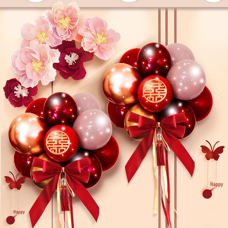 Romantic Wedding Balloon & Wall Sticker Set for Bridal Chamber and Engagement Décor