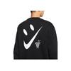 Nike Solid Color Logo Print Fleece-Lined Crew Neck Sweatshirt Men Tops Black FB8969-010