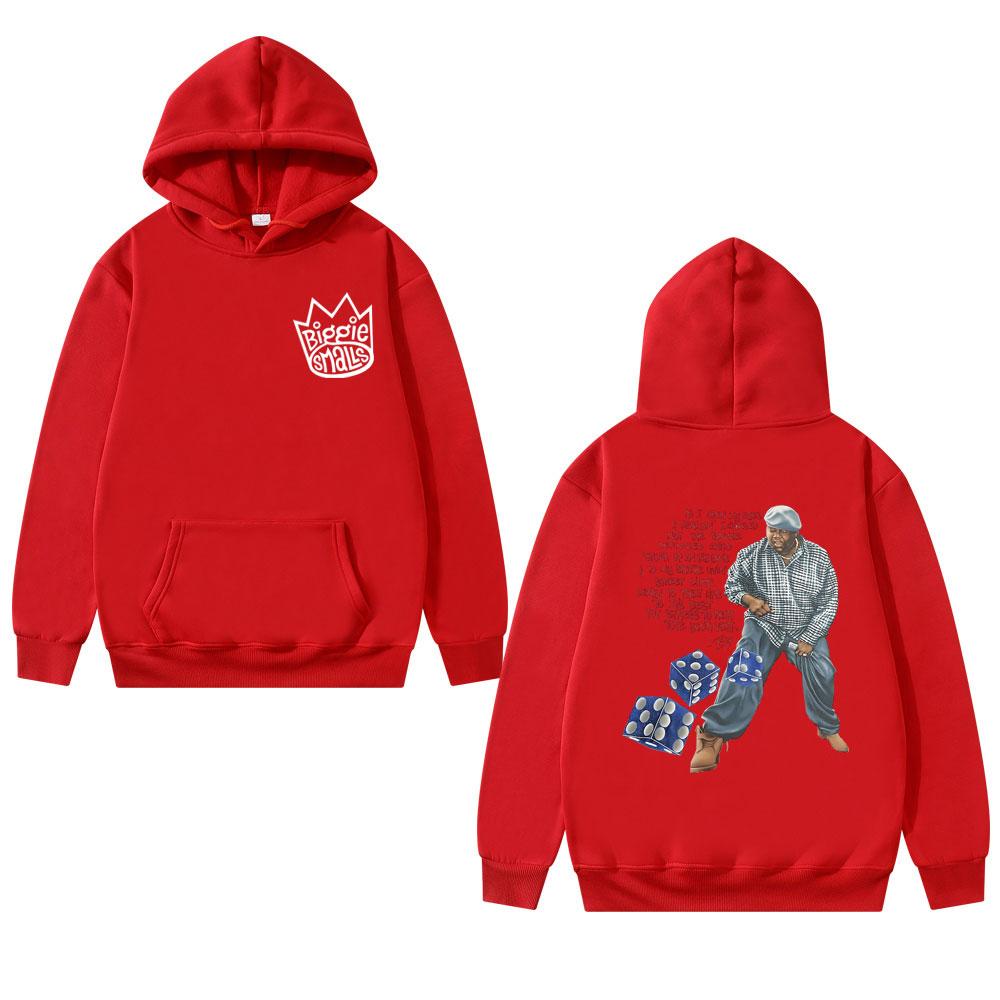 Rapper The Notorious Big Double Sided Printed Hoodie Male Vintage Biggie Smalls Hooded Tracksuit Men Women Hip Hop Streetwear