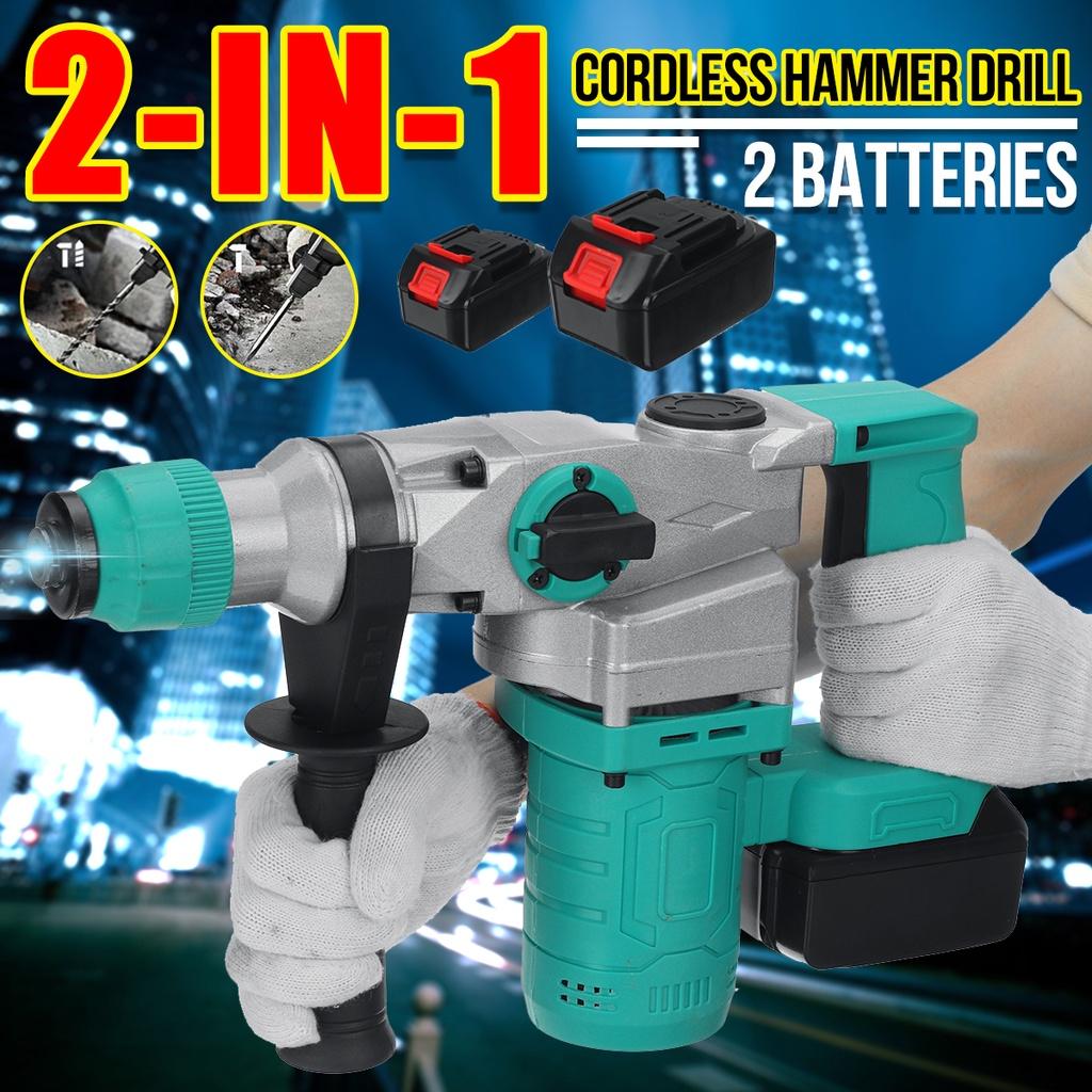 Rechargeable Brushless Electric Rotary Hammer Multifunction Electric Hammer Impact Power Drill Tool for Makita Battery