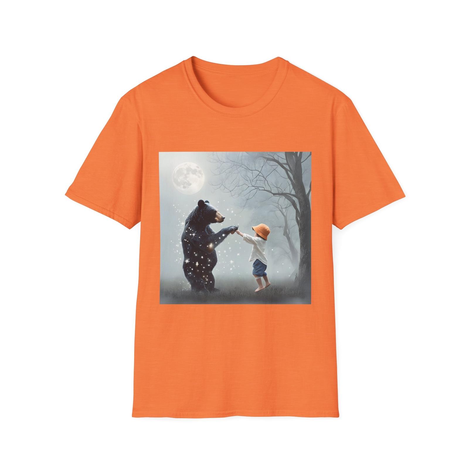 Whimsical Bear & Child T-Shirt Nature Lover Tee Cute Animal Shirt Adventure Gift M