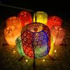 Cylindrical Paper Lantern Colored Hollow Lantern Hanging Lampion  Grand Event Decoration