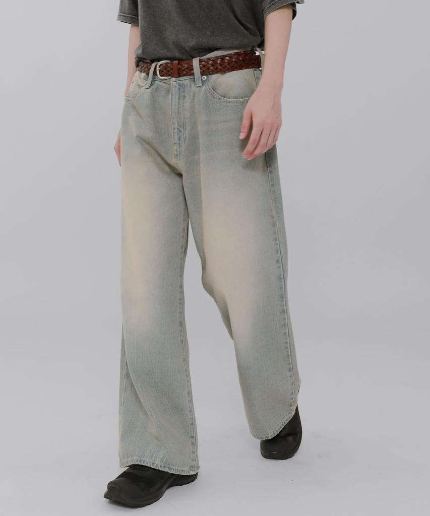 WEGO Men's Flared Denim Pants, Size M, Lightly Denim Finish, Streetwear, Fall/Winter Clothing, Gift