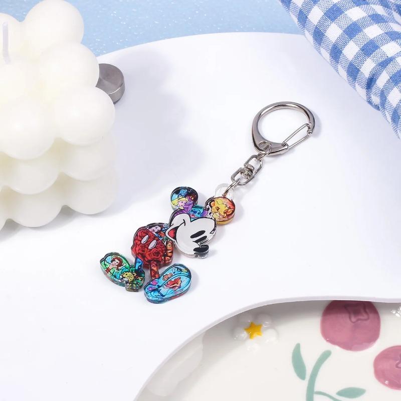2 ks Disney Mickey Barevný Akrylový Klíčenka, Minnie Batoh Závěsná Dekorace Příslušenství Tvar Je Jednoduchý a Roztomilý