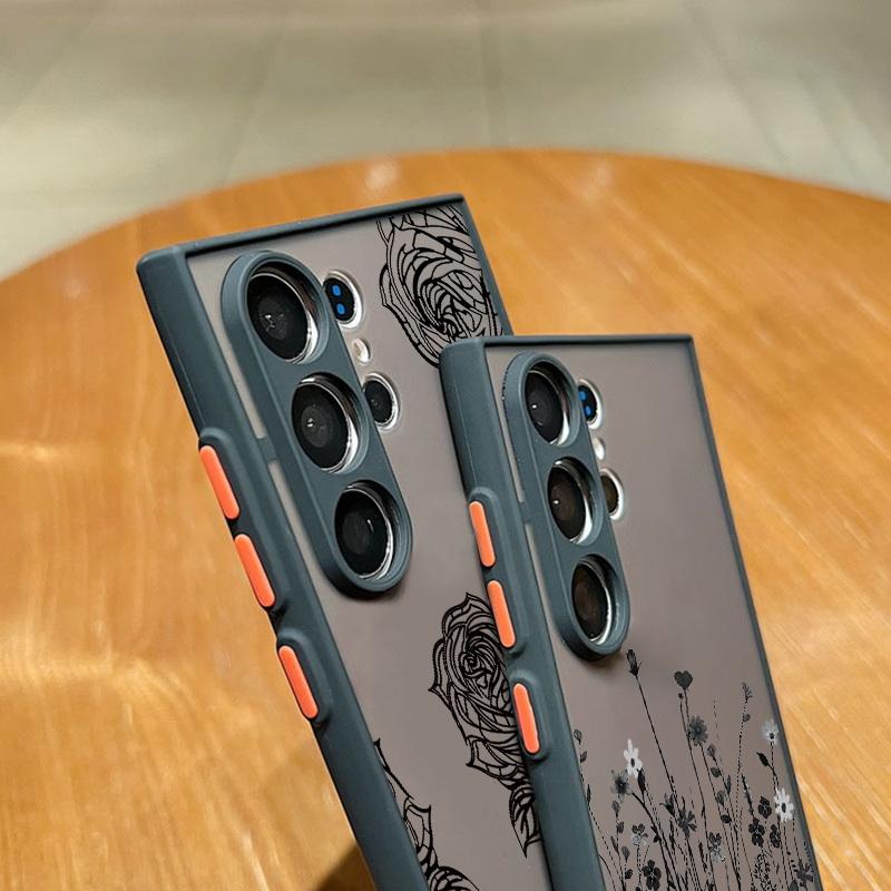 Ultra Slim Frosted Black Case für Samsung S24 S23+ S22 S21FE A51 A71 A13 4G A52 A34 A54 5G Note 20 Soft Edge PC Bumper Cover