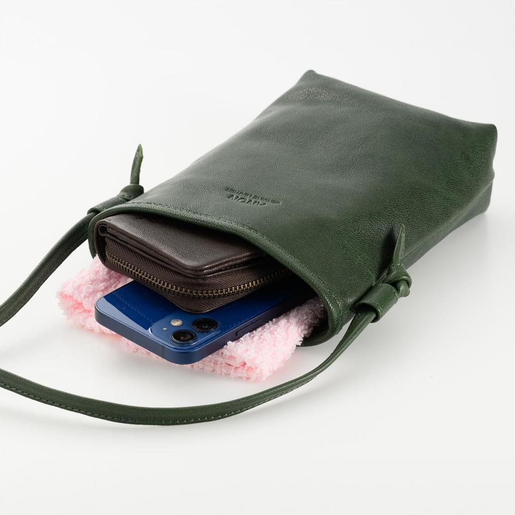 ANON Goat Leather Vertical Shoulder Bag (Women's, Crossbody, Lightweight, Mini Shoulder Bag, Smartphone Fitment, Leather, Goat Leather, Popular)