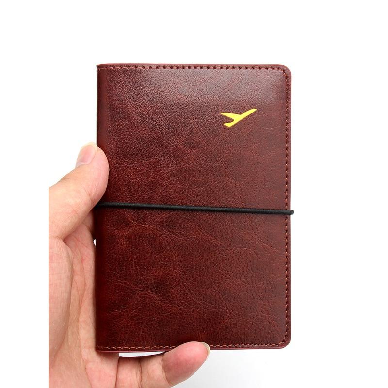 Ultra Lightweight Flight Passport Cover Elastic Band Passport Case Strap Ticket Holder Id Card Holders Leather Passport Holder