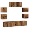 VidaXL Ensemble de meuble TV mural 7 pcs vieux bois bois d'ingénierie, meuble TV, meuble multimédia, console TV, meuble 3329013