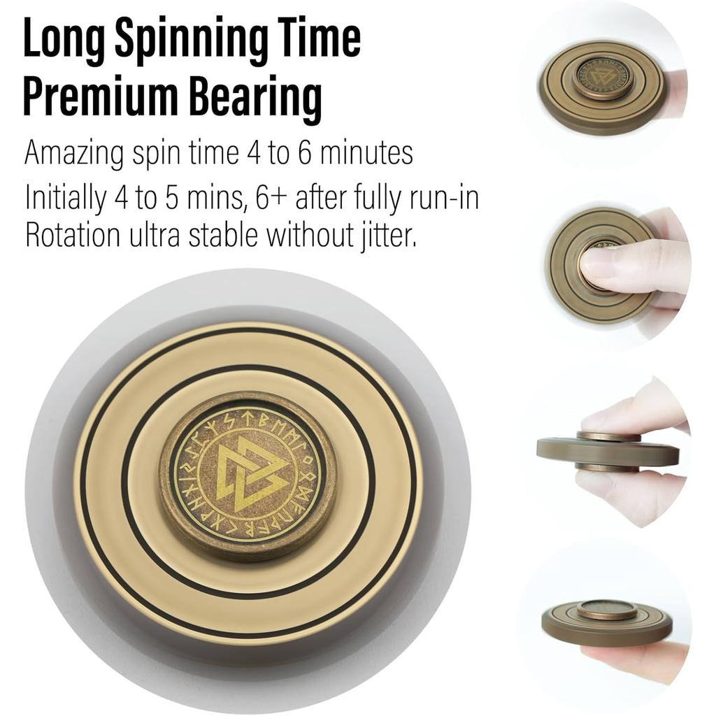 Viking Pirate Fidget Spinners for Adults, Heavy Metal Figette Spin, Premium Bearing, Silent Long Spinning, Small Gossip Desgin, Stainless Steel