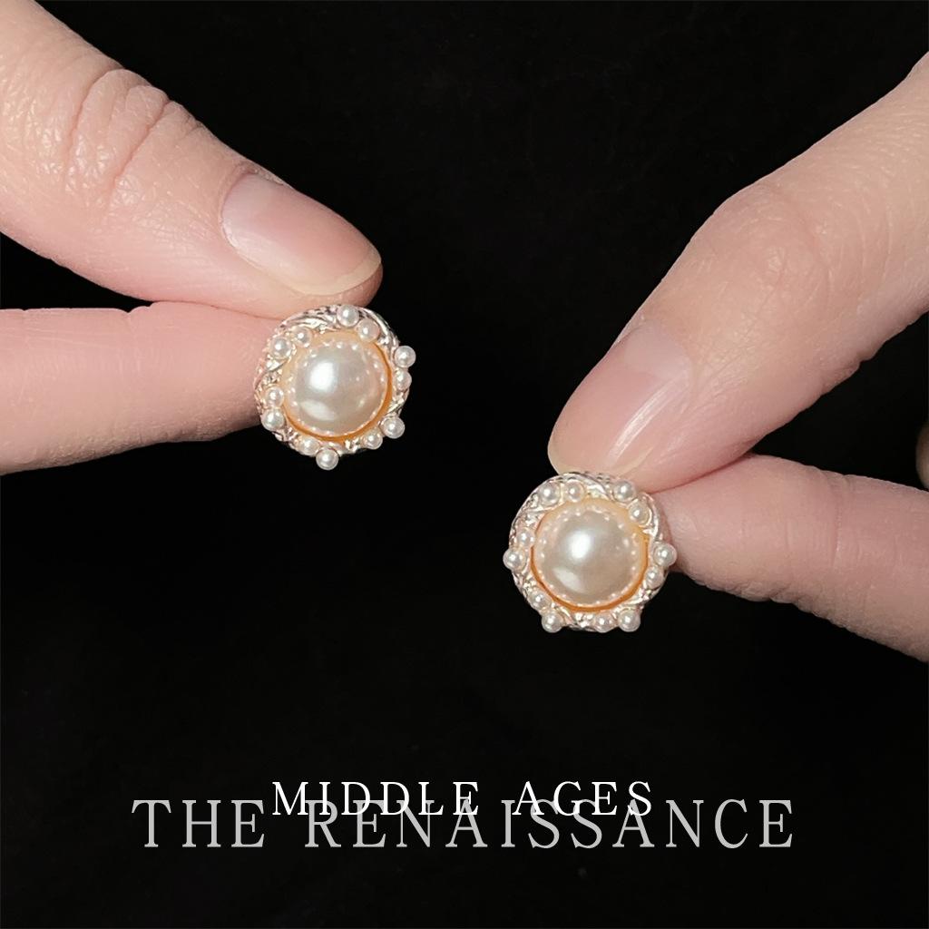 Французские ретро серьги-пусеты с жемчугом, серьги в литературном придворном стиле, серьги в стиле маленького аромата, женские