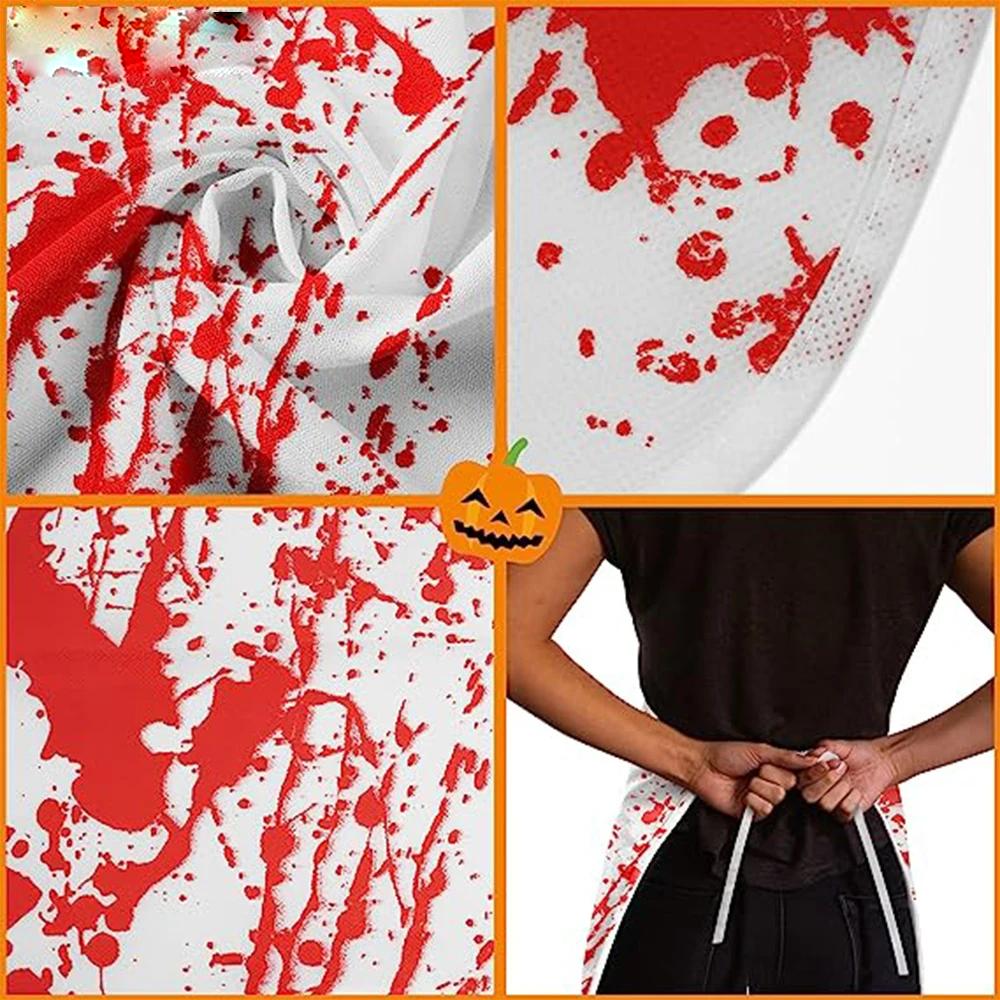 Halloween Scary Bloody Apron Ghost House Bloody Butcher Role Play Apron Halloween Theme Party Decor Props Blood Splattered Apron