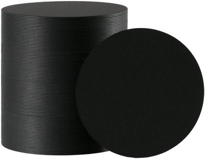 Paper Coasters Plain Black Round 1mm 100 Sheets