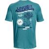 Under Armour Letter Print Crew Neck Short Sleeve T-Shirt Men Tops Blue 1376839-434