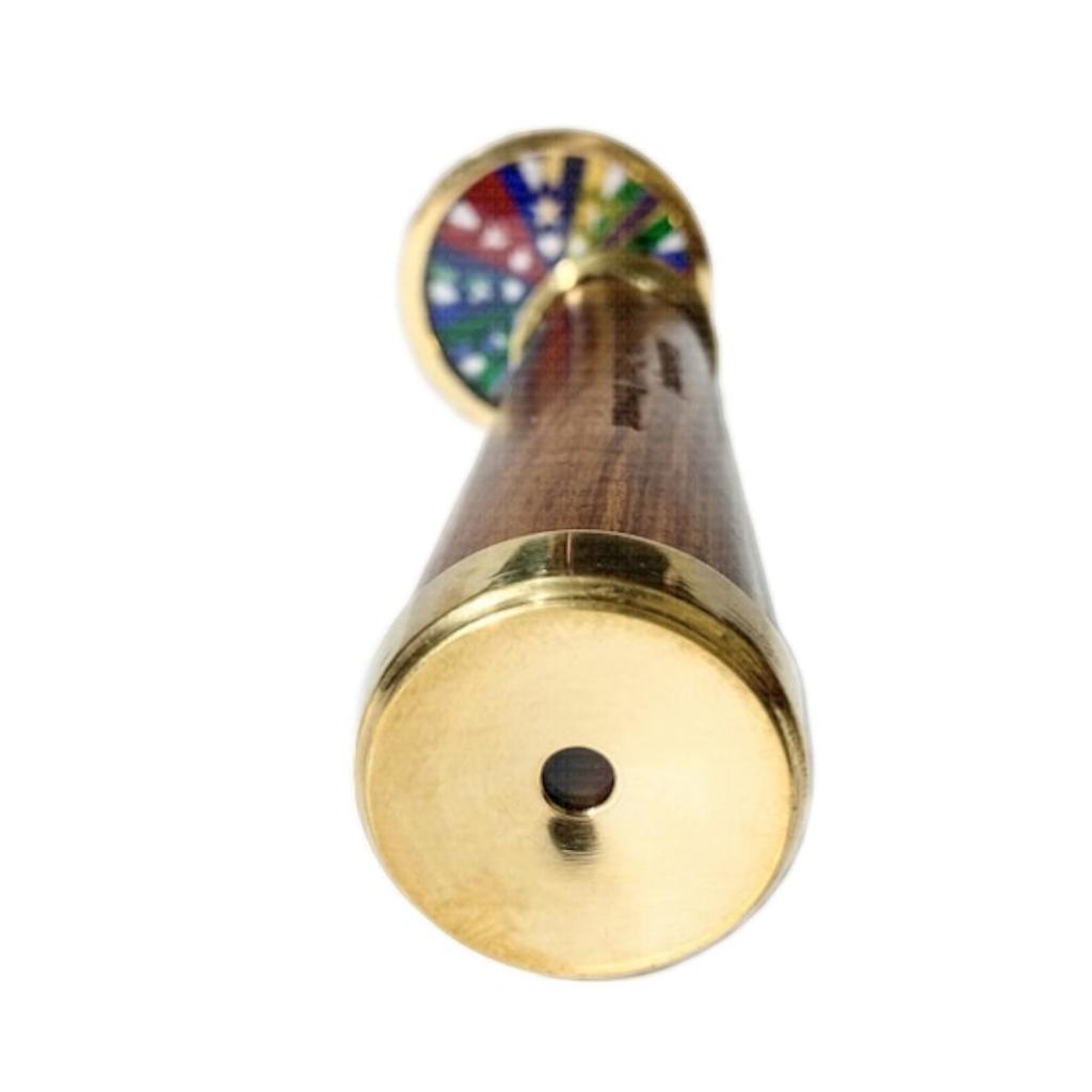 Custom Brass Flower Wheel Kaleidoscope with Stand, Personalized Gift for Dads Men Women Kids Wedding Anniversary Birthdays, Christmas Decor