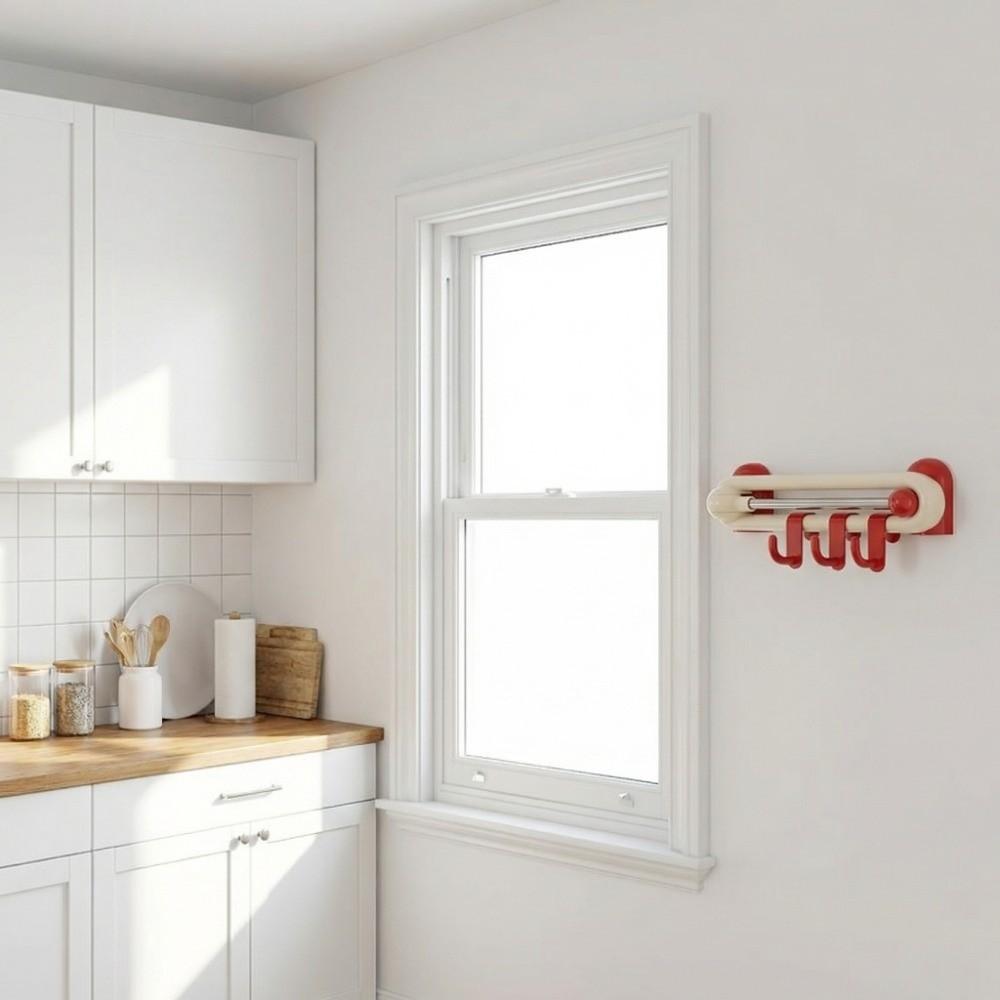 Wall Wall Towel Hooks Waterproof Kitchen Storage Hooks Multifunctional Rotating Sliding Hooks  Door