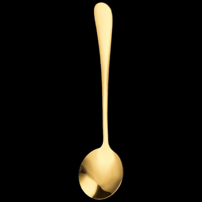 Abay Stainless Steel Long Handle Gold Eating Spoon