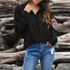 Button Down Shirt For Women Slim Fit Lapel V Neck Long Sleeve Dot Shirts Tunic