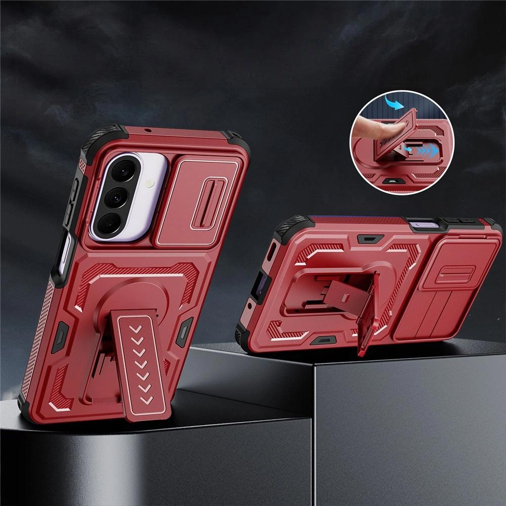 Armored case for Samsung Galaxy A27 5G, with camera shutter, red