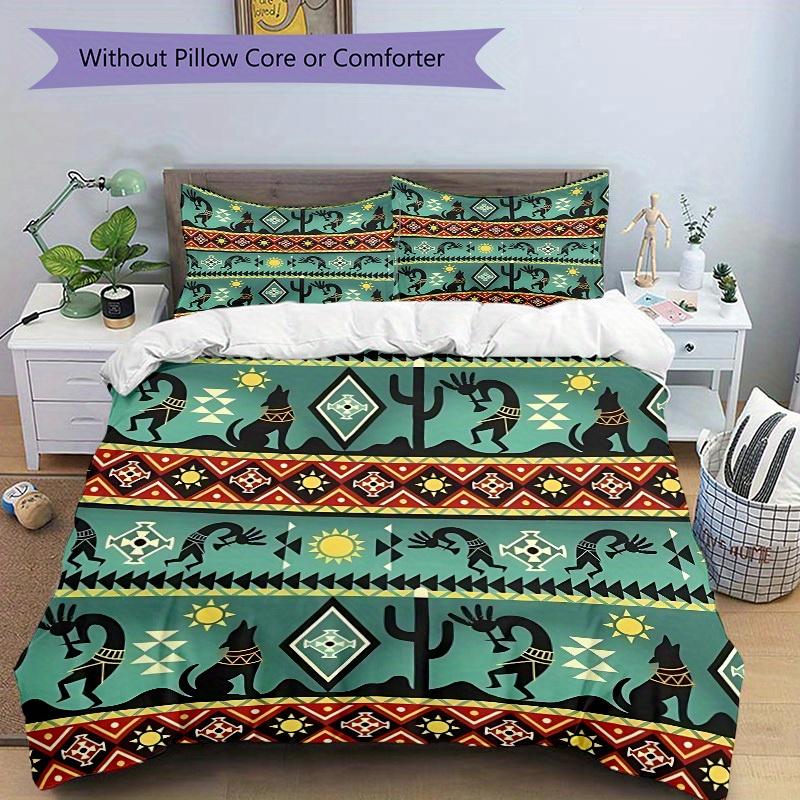 3pcs Navajo Pattern Soft Comfortable Bedding Set, For Bedroom, Guest Room And Dorm, All - Season Use, High-Definition Printing148