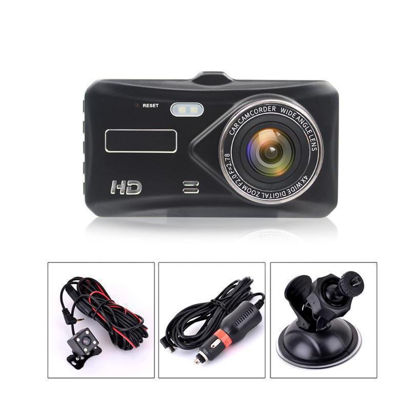 4" Touchscreen Dual Lens 1080p HD Car Recorder - Front & Rear Recording with Reversing Image