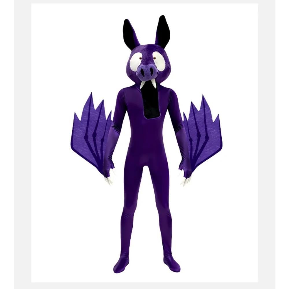 Kids 99 Nights In The Forest Bat Cosplay Costume Bat Animal Cosplay Bodysuit and Mask Set Child Halloween Party Dress Up Costume