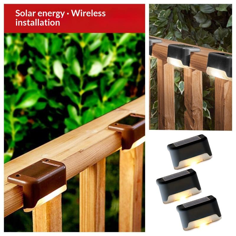 1/4 Pcs Led Solar Deck Light Outdoor Ip44 Waterproof Solar Power Garden Lamps For Railing Stairs Step Fence Yard Patio Pathway