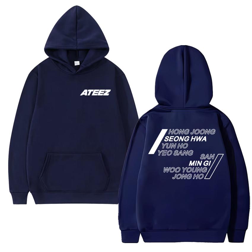 

2025 Korea kpop Ateez New Tour Double Sided print Hoodie Autumn Winter Men women Trend Fleece Sweatshirt Unisex Casual pullover 3XL