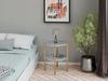 Modern Round Bedside Table With Shelf 35X35X46 Cm Metal Gold