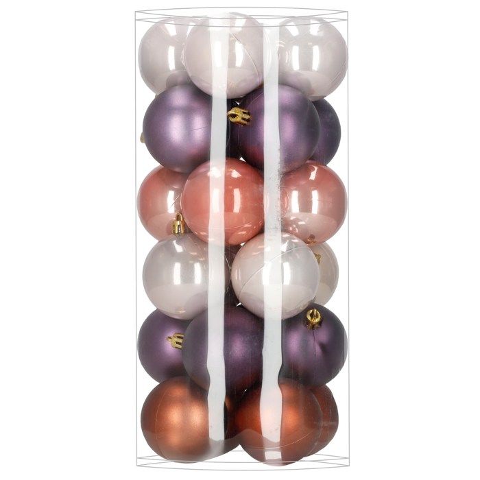 Weihnachtsbaumkugeln - SPRINGOS - 24er-Set - Unzerbrechlich - Mehrfarbig - 6,5 cm