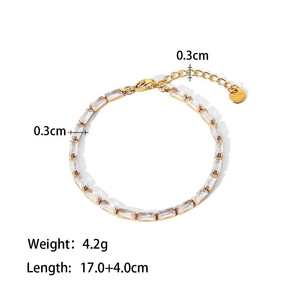 Yori Stainless Steel Cubic Zirconia Bracelet Waterproof Hypoallergenic Summer Seaside Beach Trendy Jewelry