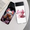 Smiling Salamander Phone Case For Samsung Z Flip 7 6 5G Galaxy Z Flip 5 4 3 Black Hard Cell Cover Luxury PC Shell Coque