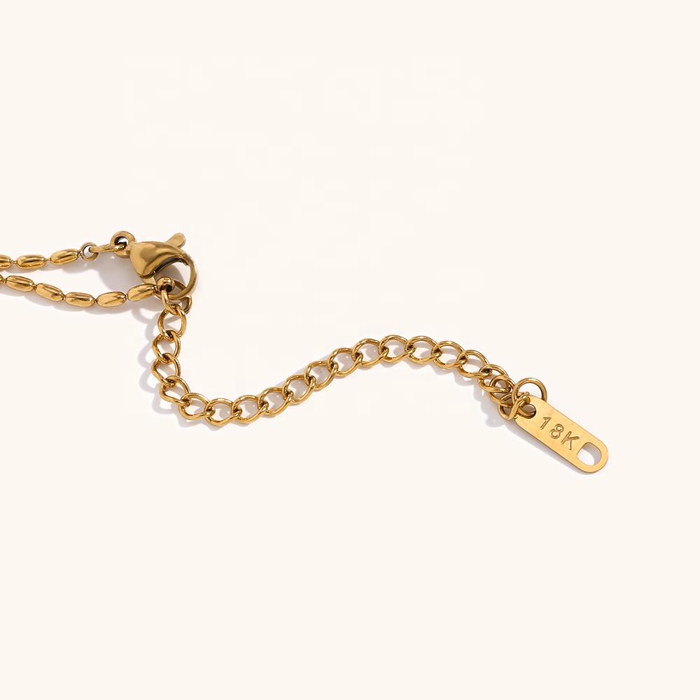Dingran Custom Fashionable Stainless Steel Gold Plated Geometric Zirconia Starfish Pendant Necklace