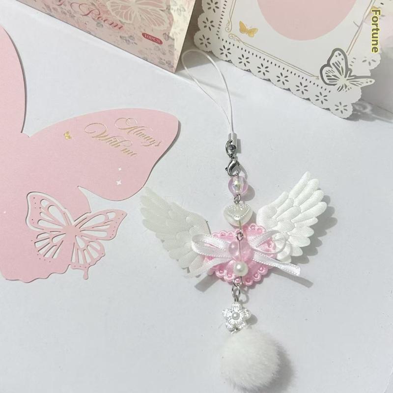 

Инс Стиль Милый Сладкий Крылья Любовь Подвеска-Ключ Брелок Y2K Шарм Крылья Ангела Подвеска для Рюкзака Сумки Украшение Аксессуары