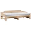 VidaXL Daybed with Trundle Bed 80x200 Cm Solid Pine Wood, Sofa Bed, Guest Bed, Wooden Daybed, Bed of 850902