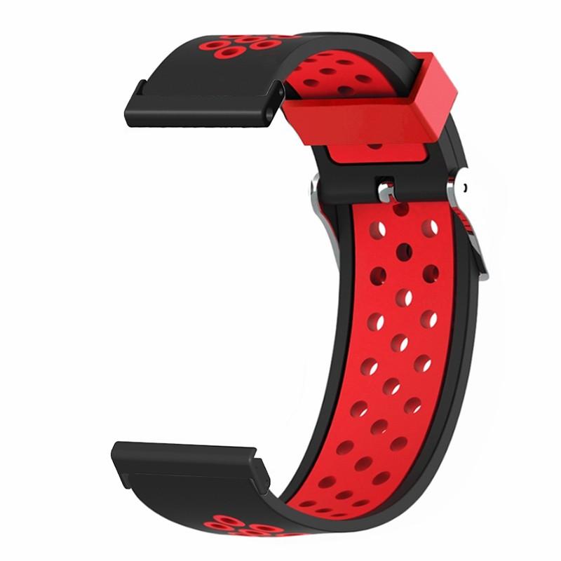 

For Suunto Spartan Sport Wrist HR Baro/Suunto 7 Watch Band 24mm Silicone Strap Replacement with Breathable Holes Black+Blue
