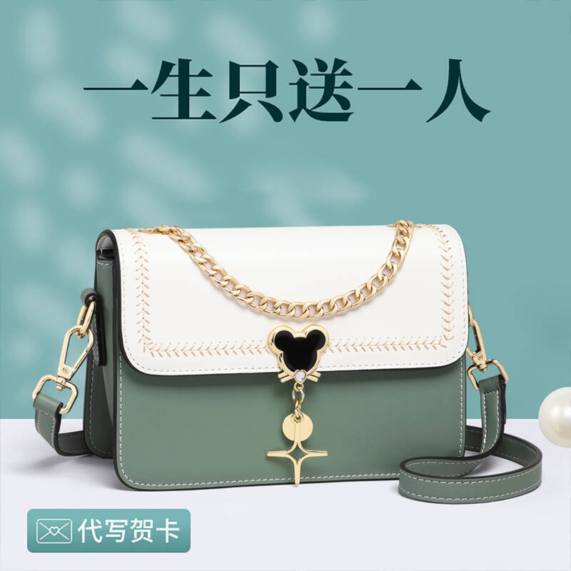 Iney bag women's messenger chain bag autumn and winter high-end light luxury leather bag new commuter bag